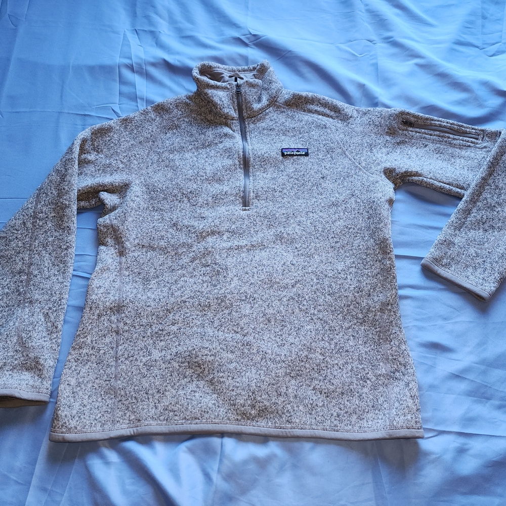PATAGONIA WOMEN'S BETTER SWEATER 1/4 ZIP FLEECE PULLOVER SWEATER GRAY SZ LARGE